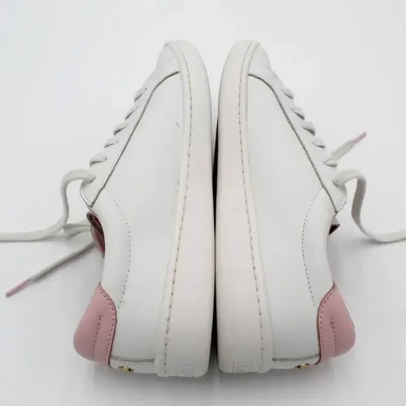 Kate Spade Keds Leather Sneakers Women 8 White Pink Heart Lips Charm Valentines - Picture 3 of 12